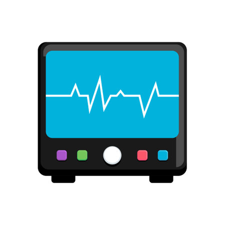 ECG machine vector illustration in flat style designのイラスト素材