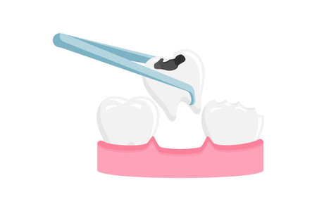 tooth extraction vector illustration. Toothache icon sign symbolのイラスト素材
