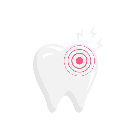 toothache illustration design. tooth treatment icon sign symbolのイラスト素材