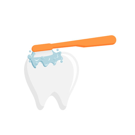 brushing teeth vector illustration. Teeth care icon sign symbolのイラスト素材