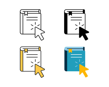 online library icon vector design in 4 style line, glyph, duotone, and flatのイラスト素材