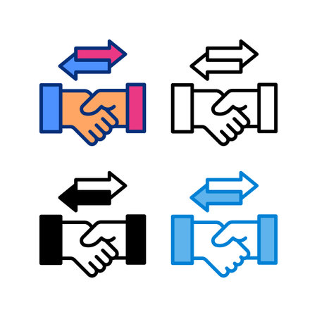 trade icon in 4 style flat, line, glyph and duotoneのイラスト素材