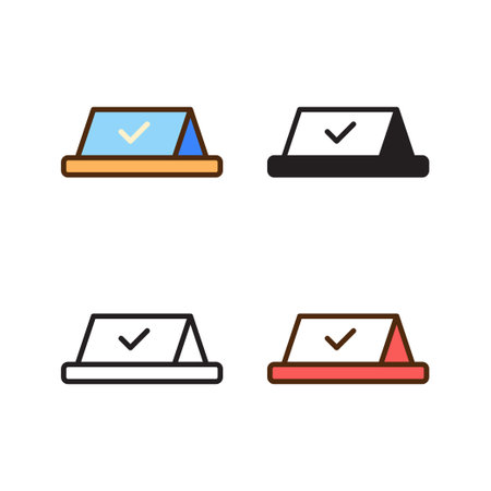 reserved label icon in 4 style: flat, glyph, outline, duotoneのイラスト素材