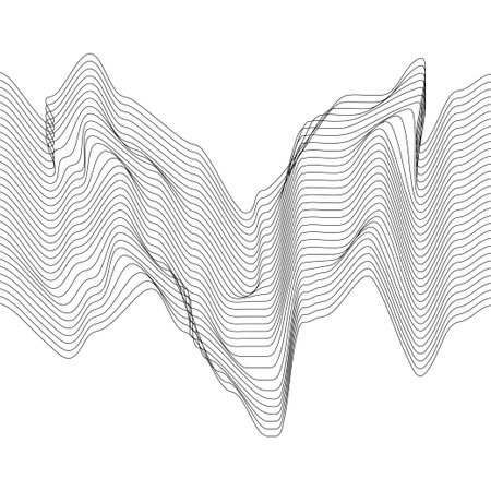 Abstract wireframe vector background. Abstract striped texture wavy curve lines backgroundのイラスト素材