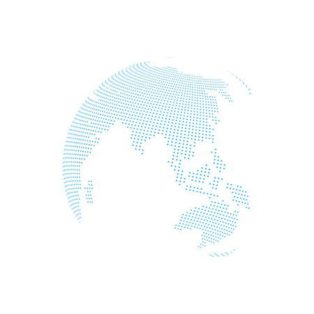 dotted globe world map vector background illustrationのイラスト素材