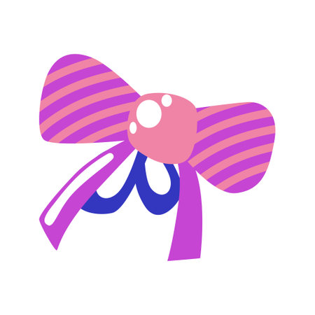 bow ribbon decoration vector in cartoon styleのイラスト素材