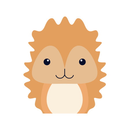 Cute squirrel animal sticker. Cute animal face cartoon vector illustrationのイラスト素材