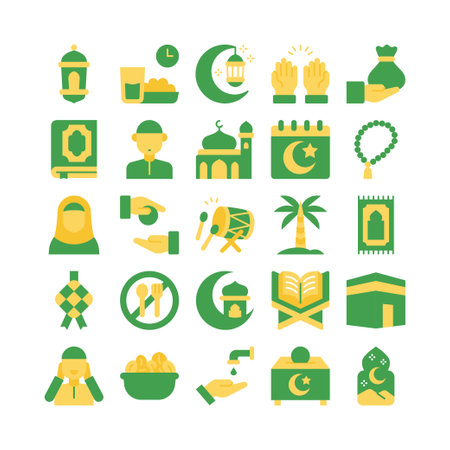 Creative ramadan icon collections in flat style designのイラスト素材
