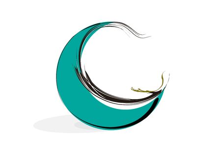 crescent moon on a white background in vector illustrationのイラスト素材