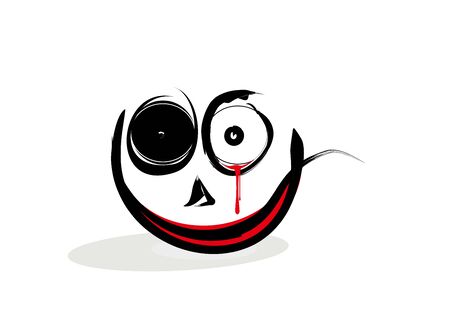Zombie Idiot smiled on a white background in vector illustrationのイラスト素材