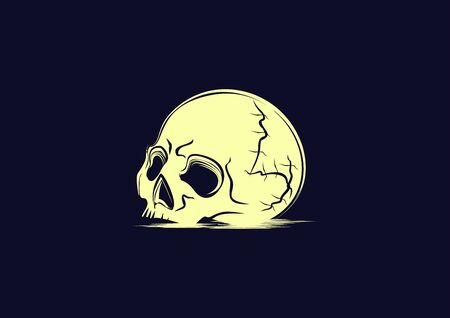 skull on a blue navy background in vector illustrationのイラスト素材