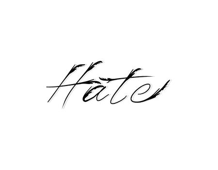 Hate lettering text on white background in vector illustrationのイラスト素材