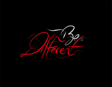 Be Different Lettering Text on Black background in vector illustrationのイラスト素材