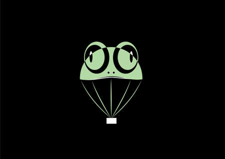 frog blimps on a black background in vector illustrationのイラスト素材
