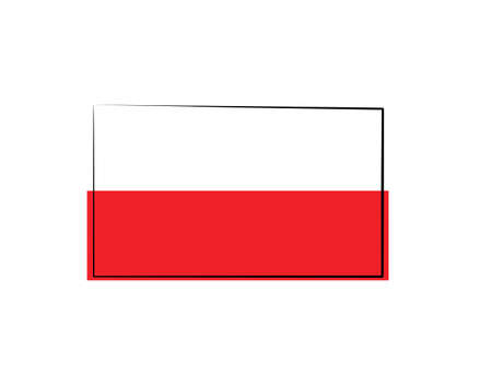 Poland Flag on white background in vector illustrationのイラスト素材