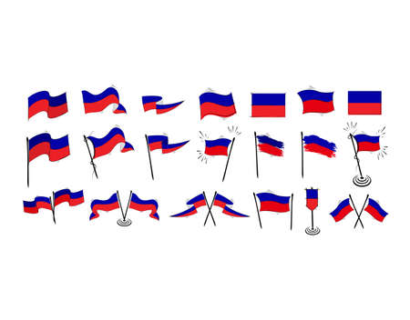 Haiti flag on white background in vector illustrationのイラスト素材