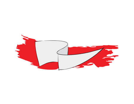 white Flag brush on white background in vector illustrationのイラスト素材