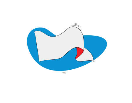 white Flag brush on white background in vector illustrationのイラスト素材