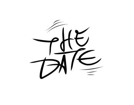 save the date lettering text. Modern calligraphy style vector illustration.のイラスト素材
