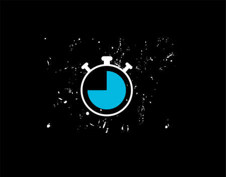 Set Alarm Clock Flat Icon on black background in vector illustration