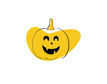 halloween pumpkin flat icon on white background in vector illustrationのイラスト素材