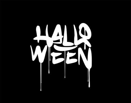 Halloween Lettering Text on white background in vector illustrationのイラスト素材