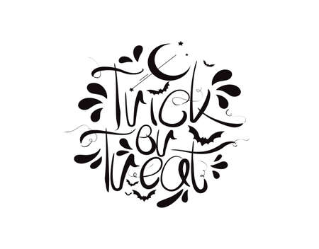 Halloween Lettering Text on black background in vector illustrationのイラスト素材