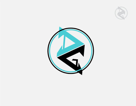 Letter DG  on white background in vector illustrationのイラスト素材