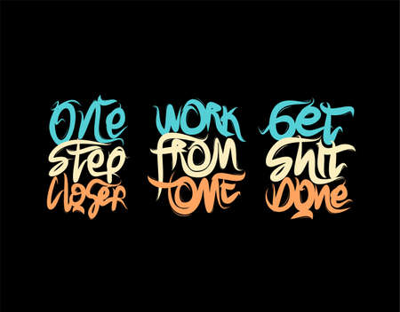 You'll Never Walk Alone lettering Text on black background in vector illustration. For Typography poster, photo album, label, photo overlays, greeting cards, T-shirts, bags.のイラスト素材