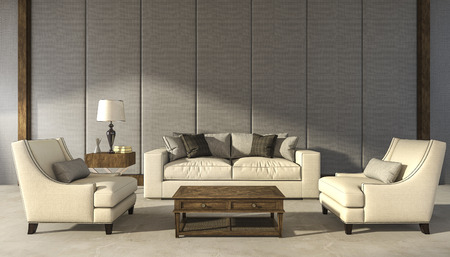 3d rendering classic comfortable armchair living room