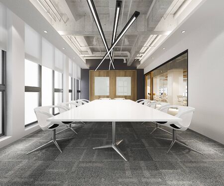 3d rendering business meeting room on high rise office buildingの写真素材