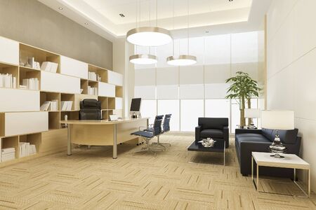 3d rendering luxury business meeting and working room in executive officeの写真素材