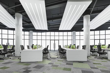 3d rendering business meeting and green working room on office buildingの写真素材