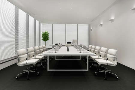 3d rendering business meeting room on high rise office buildingの写真素材