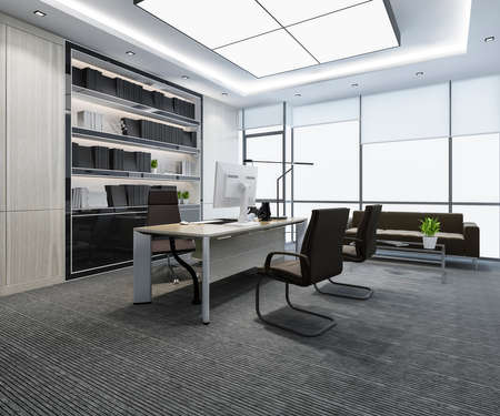 3d rendering luxury business meeting and working room in executive officeの写真素材