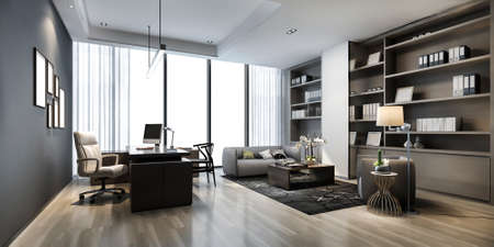 3d rendering luxury business meeting and working room in executive officeの写真素材