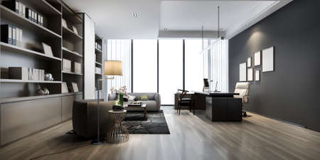 3d rendering luxury business meeting and working room in executive officeの写真素材