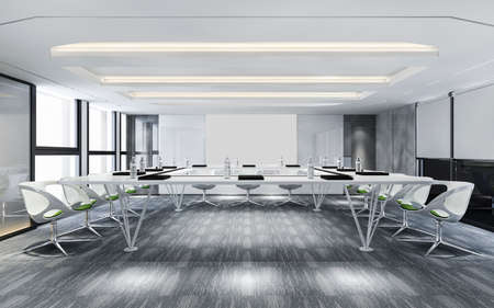 3d rendering business meeting room on high rise office buildingの写真素材