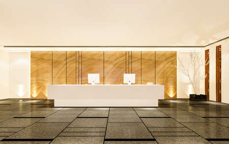 3d rendering modern luxury hotel and office reception and loungeの写真素材