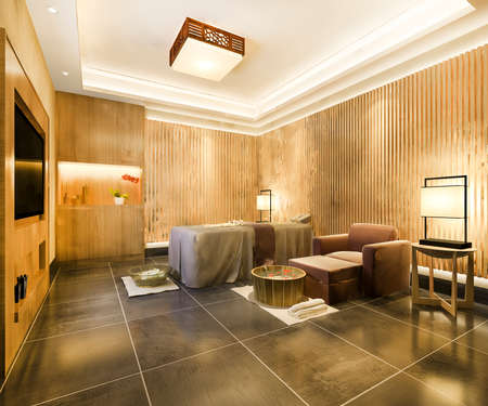 3d rendering spa and massage wellness in hotel suiteの写真素材