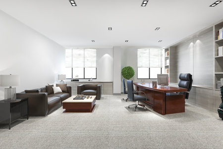 3d rendering luxury business meeting and working room in executive officeの写真素材