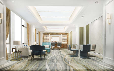 3d rendering luxury business meeting and working room in executive officeの写真素材
