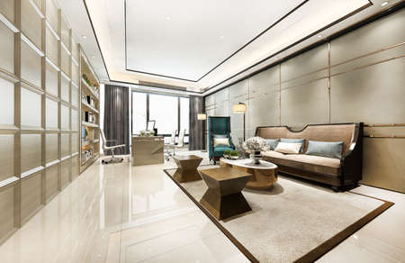 3d rendering luxury business meeting and working room in executive officeの写真素材