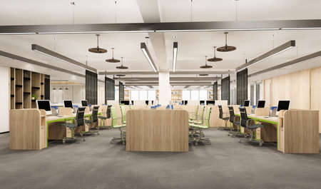 3d rendering business meeting and working room on office buildingの写真素材