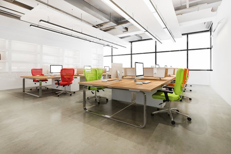 3d rendering loft business meeting and working room on office buildingの写真素材