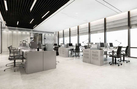 3d rendering loft business meeting and working room on office buildingの写真素材