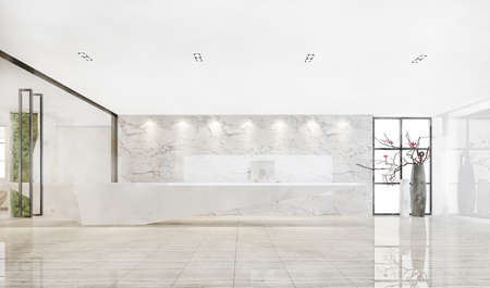 3d rendering modern luxury hotel and office reception and lounge  hallの写真素材