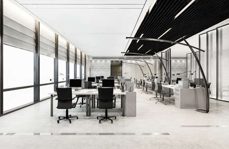 3d rendering loft business meeting and working room on office buildingの写真素材