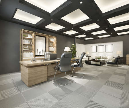 3d rendering luxury business meeting and working room in executive officeの写真素材