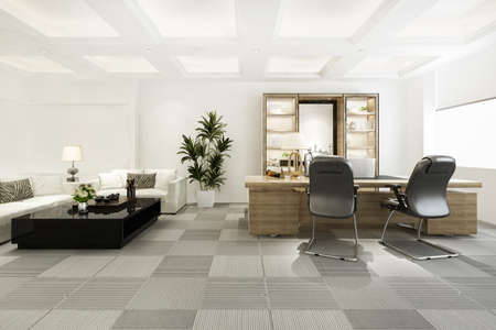 3d rendering luxury business meeting and working room in executive officeの写真素材